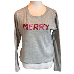 J.Crew Womens Sz Medium Holiday "Merry" Cotton Sweater